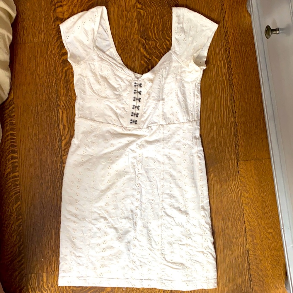 Eyelid stretchy corset top mini dress